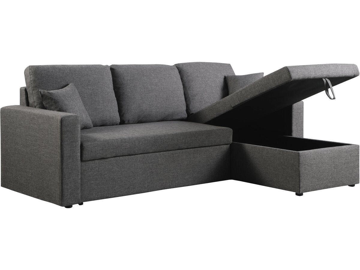 ECKSOFA alain Grau - Dunkelgrau, Textil (145/221cm) - Habitat Garten