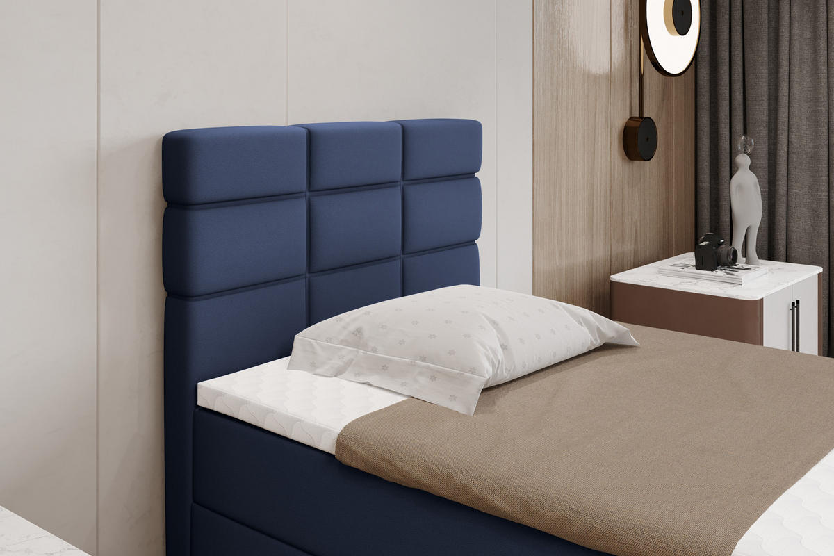 BOXBETT Reve 100 x 200 cm mit Bettkasten und Lattenrost ohne matratze - dunkelblau - Dunkelblau, Holz (100/200cm) - Homesy