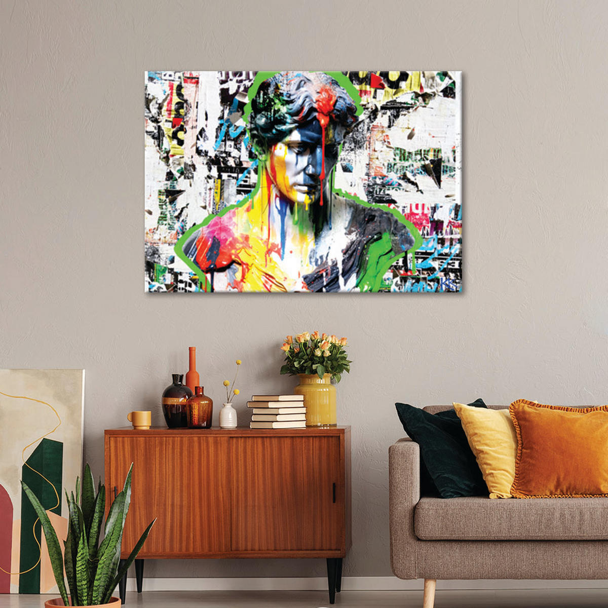 WANDBILD pop art skulptur - Multicolor, Textil (60/40cm) - Feeby