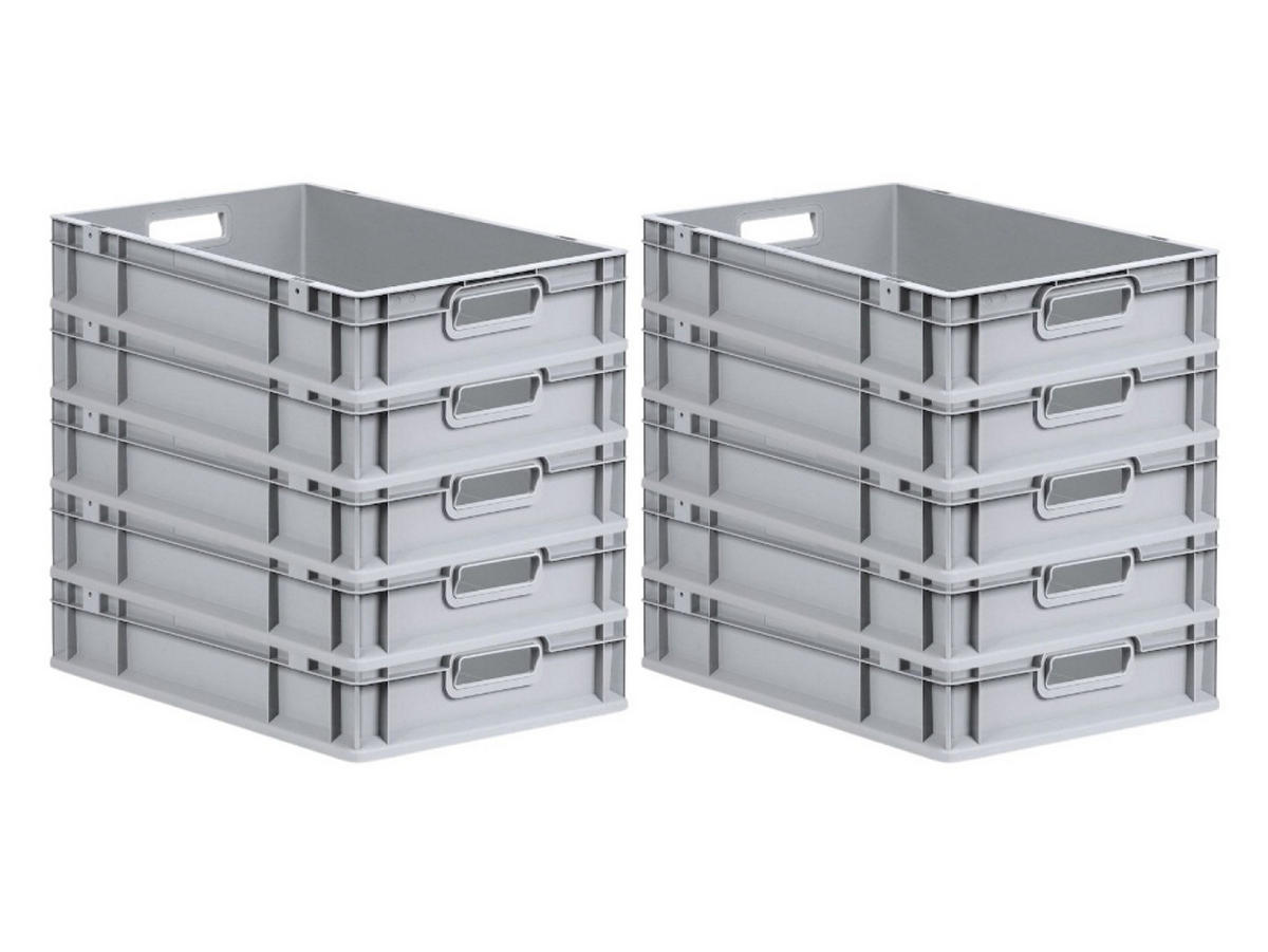 EUROBOX Nextgen Economy Griffe Offen 12x40x60cm 23 Liter - Grau, Kunststoff (40/12/60cm) - PROREGAL