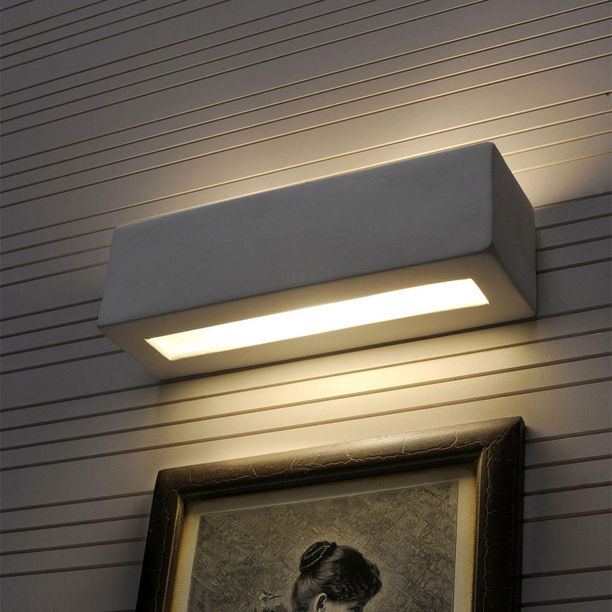 LED WANDLEUCHTE VEGA Keramik Weiß - Weiß, Glas (9/9/32cm)