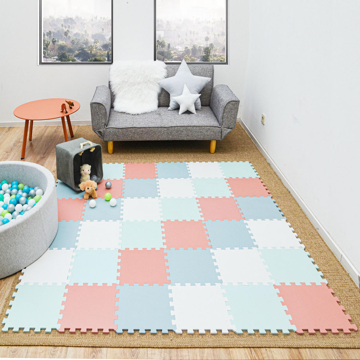 SPIELMATTE ab Null - 360/120 cm Puzzlematte Bunt - Multicolor, Kunststoff (30/30cm) - Littletom
