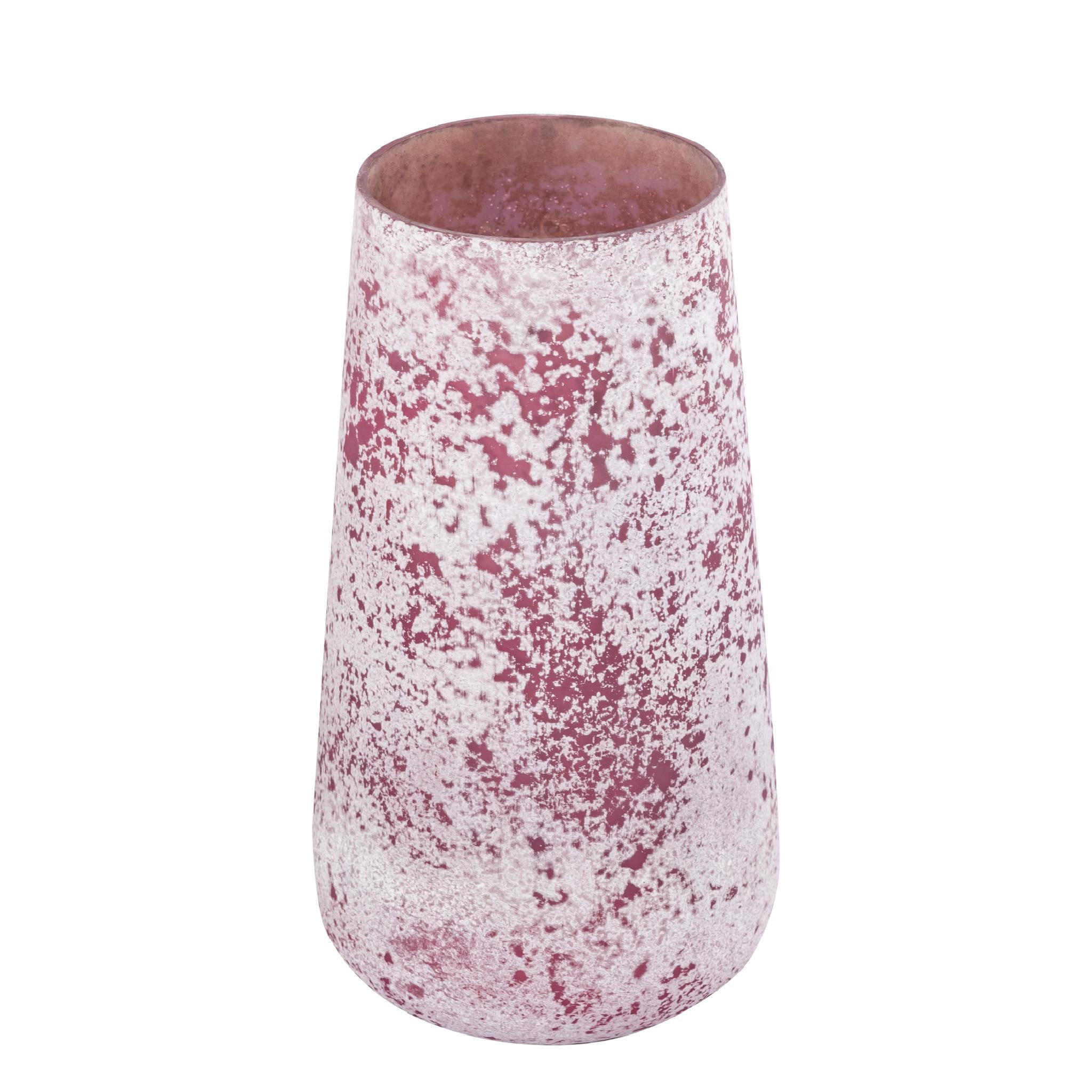 WINDLICHT Marcy Rosa 16/16/30cm - Pink, Glas (16/30/16cm) - PTMD Collection