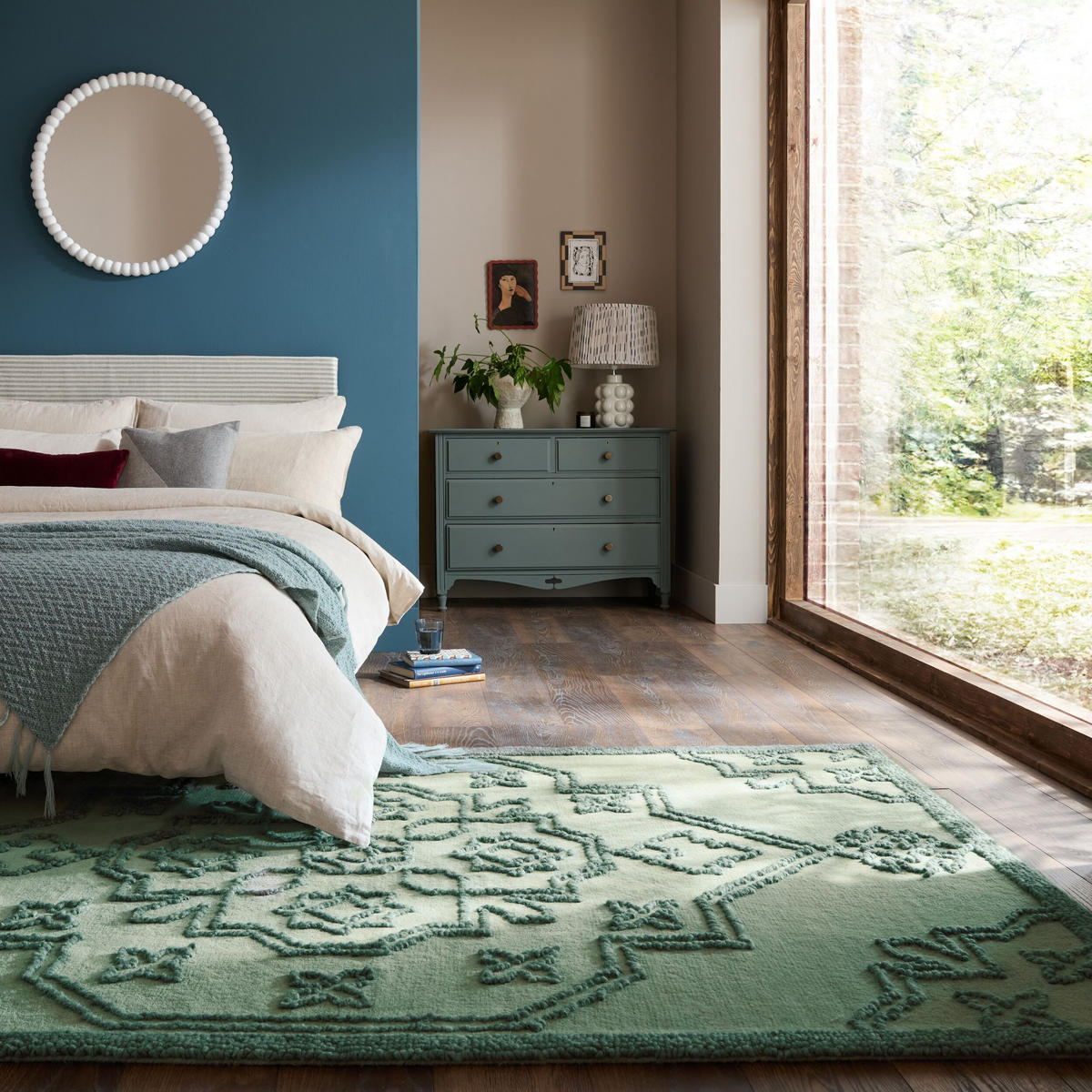 TEPPICH aus Wolle TINGIR in Entenei-Blau, abstrakt, 200 x 290 cm - Blau, Textil (290/200cm) - KADIMA DESIGN