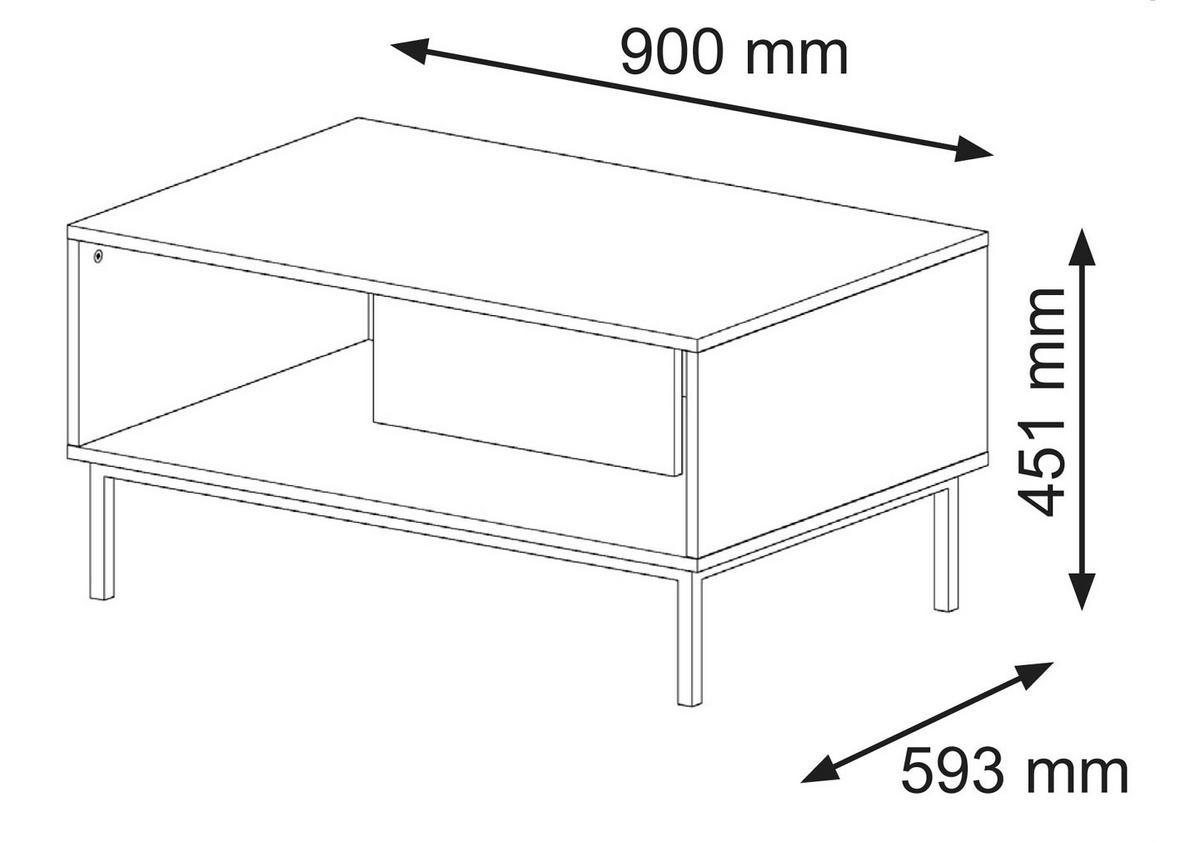 COUCHTISCH Schwarz, Artisan-Schwarz, Gold 90/43/60 - Goldfarben/Schwarz, Holzwerkstoff (90/43/60cm) - RAUMHIRSCH FURNITURE