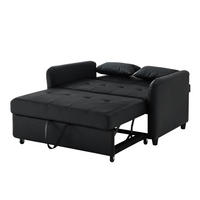 ROZKLÁDACÍ pohovka 156/100 cm antická černá z pěny a polyuretanu s polohovatelnou opěrkou - černá, plast (122/82/83cm) - OKWISH