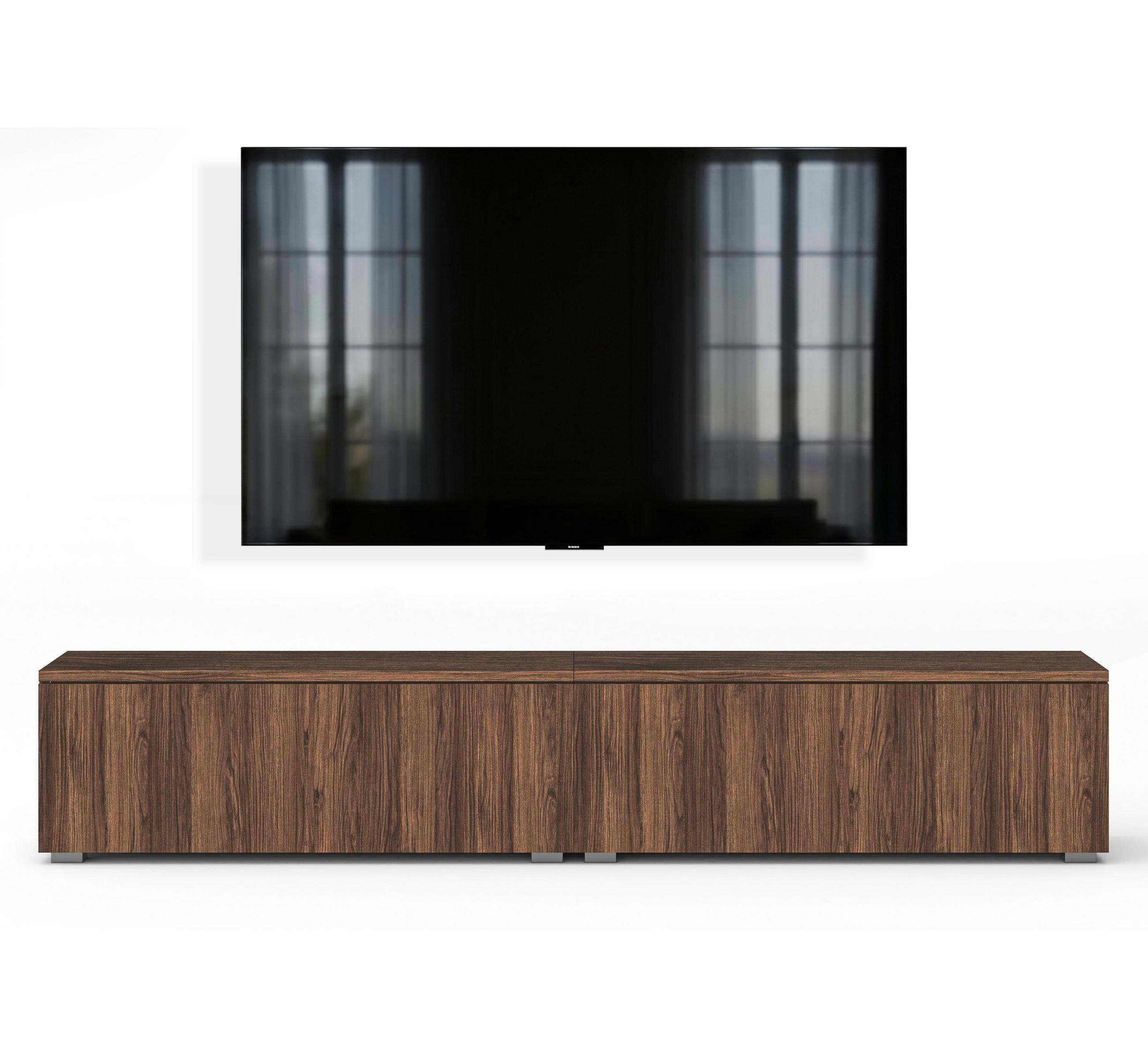 LOWBOARD Barvo 2x100 Nussbaum Warmia 200/36,5/32 cm – hängend oder stehend - Nussbaumfarben, Holzwerkstoff/Kunststoff (200/36.5/32cm) - AX Living