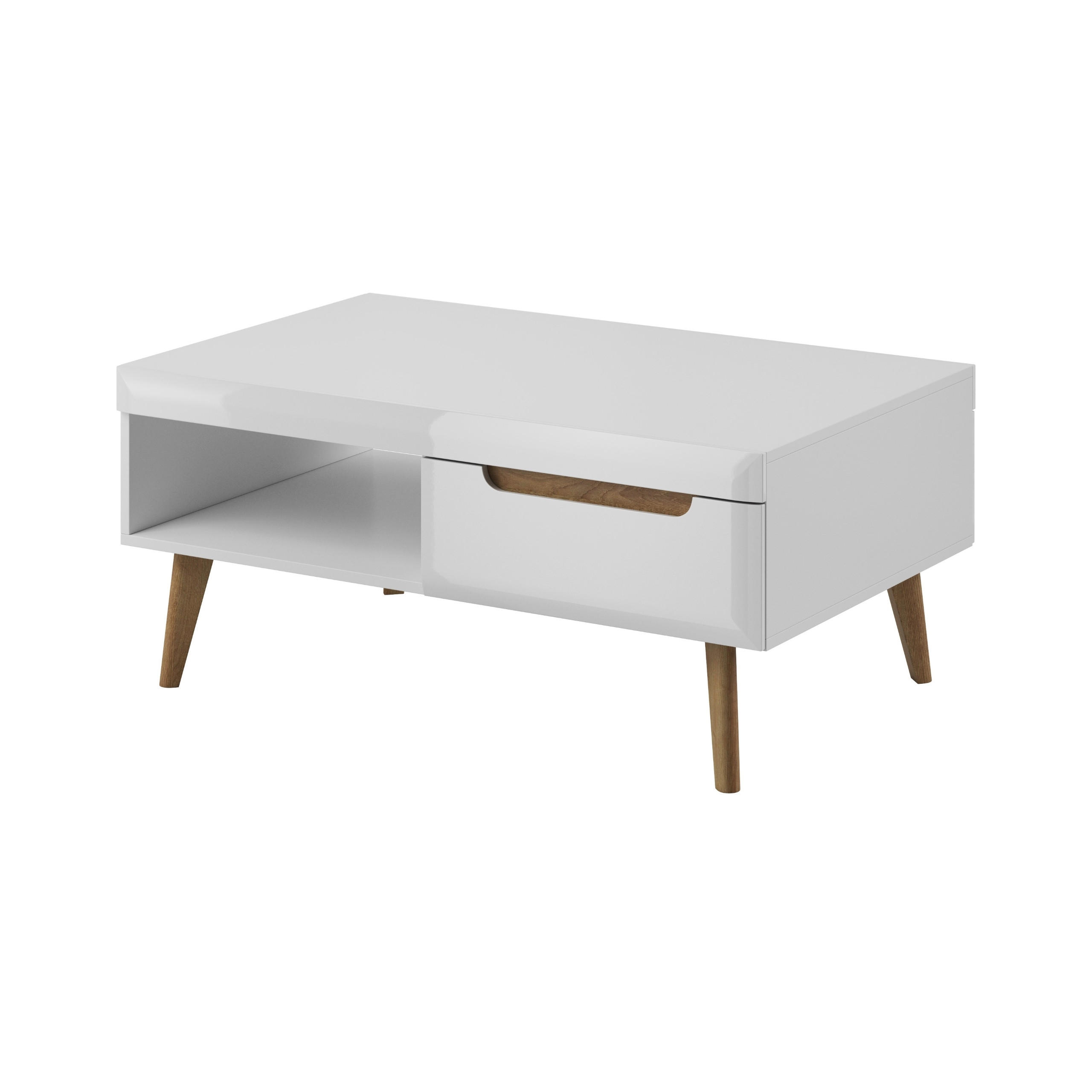 COUCHTISCH NORDICO 107/46/67 cm Weiß - Weiß, Holzwerkstoff (67/107/46cm) - MASSENO