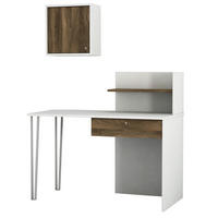 SCHREIBTISCH Punto mit Metallfüße Weiß Walnuss - Walnussfarben/Braun, Holzwerkstoff/Metall (60/120/109cm) - moebel17
