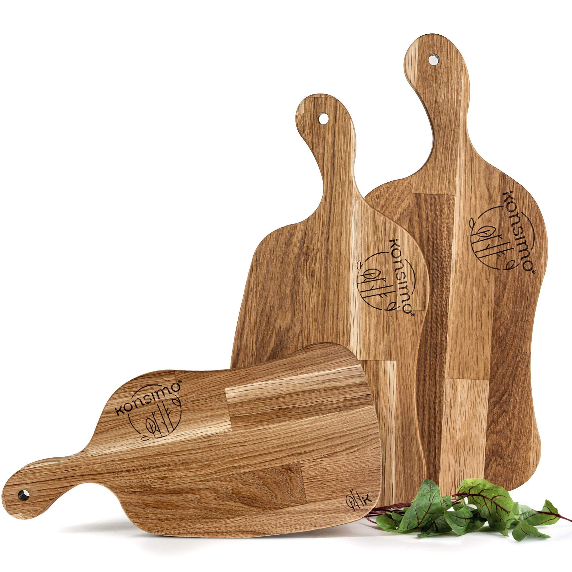 SCHNEIDEBRETT Holz Eiche geölt LIVO 3-tlg - Eichefarben, Holz (23/49cm) - KONSIMO®