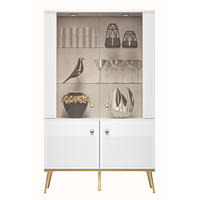VITRINE Darrby Weiß - Goldfarben/Weiß, Holzwerkstoff/Metall (92/152.3/40cm) - Selsey