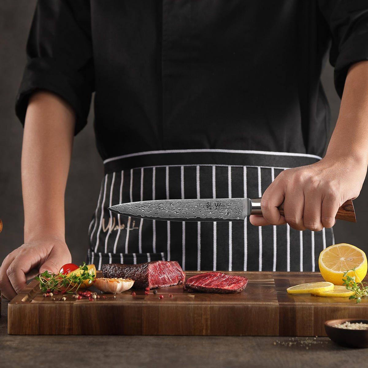 MESSERSET 4-TEILIG 8–17 cm - Braun, Holz/Metall - Wakoli