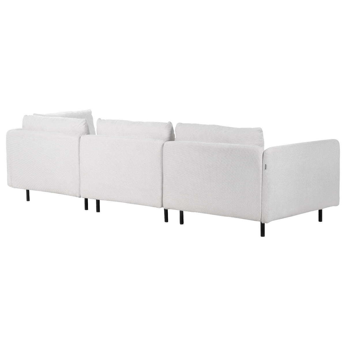 3-SITZER-ECKSOFA hellgrau rechtsseitig Egeris - Schwarz/Grau, Textil (291/151cm) - Beliani