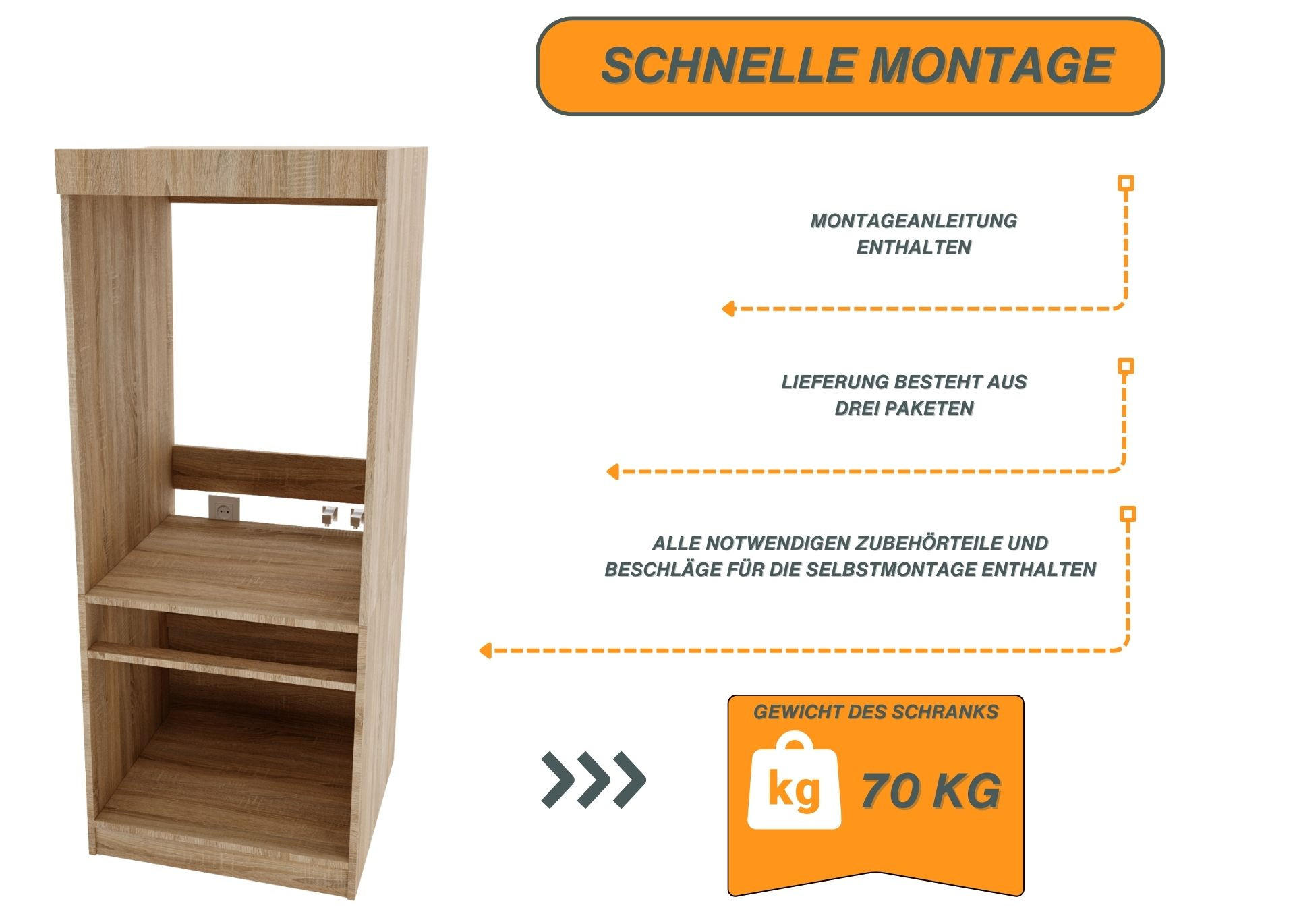 WASCHMASCHINENSCHRANK Bardolino 162/63/67cm - Beige, Holzwerkstoff (63/162/67cm) - CraftPAK