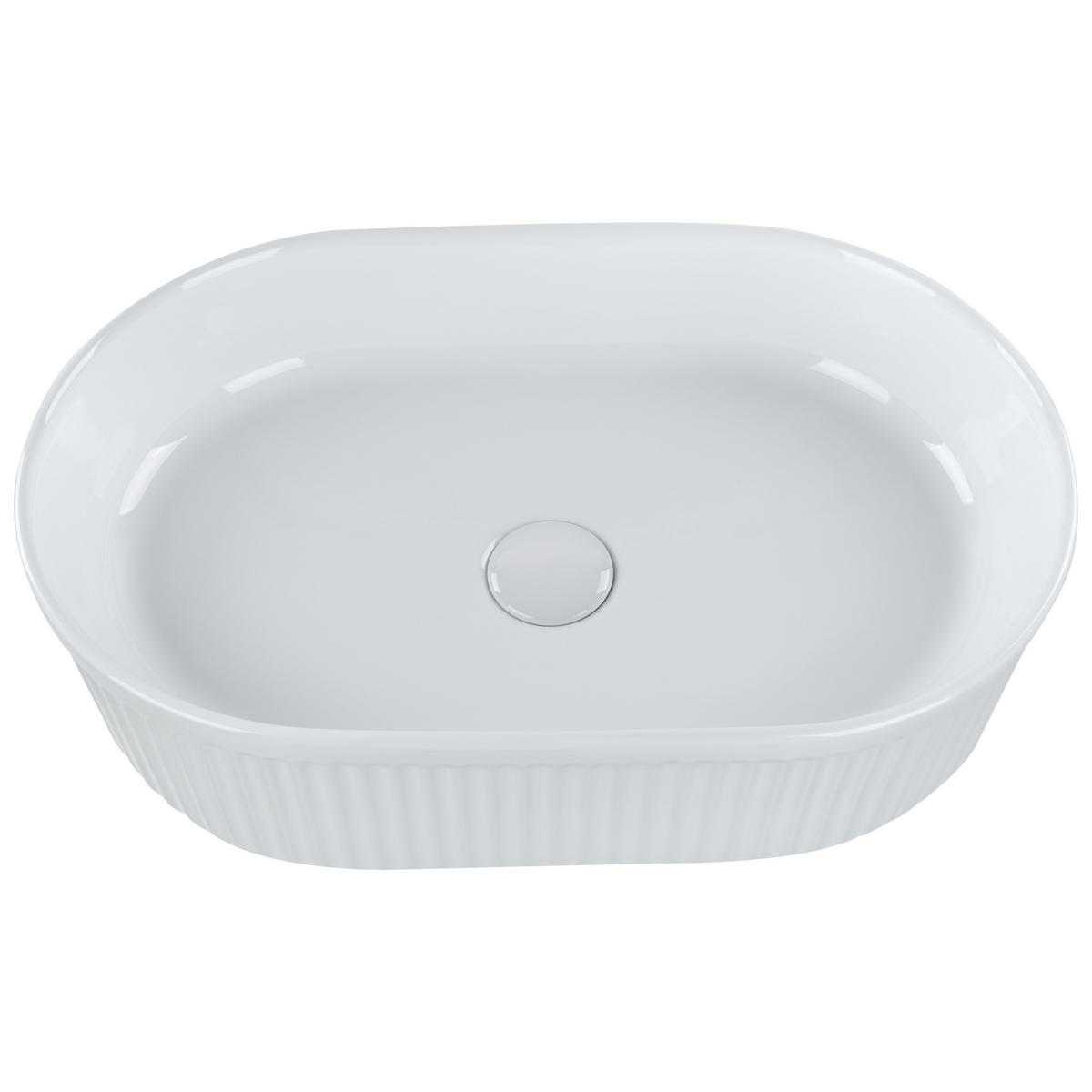UMYVADLO NA DESKU Bílé 49/31 cm Keramika Geldo - bílá, keramika (49/13/31cm) - Beliani