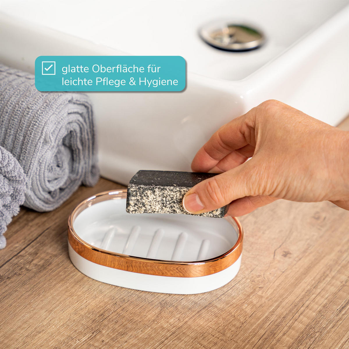 BAD-SET 3tlg. SAVONA - Weiß, Kunststoff (9.5/3/13cm) - bremermann