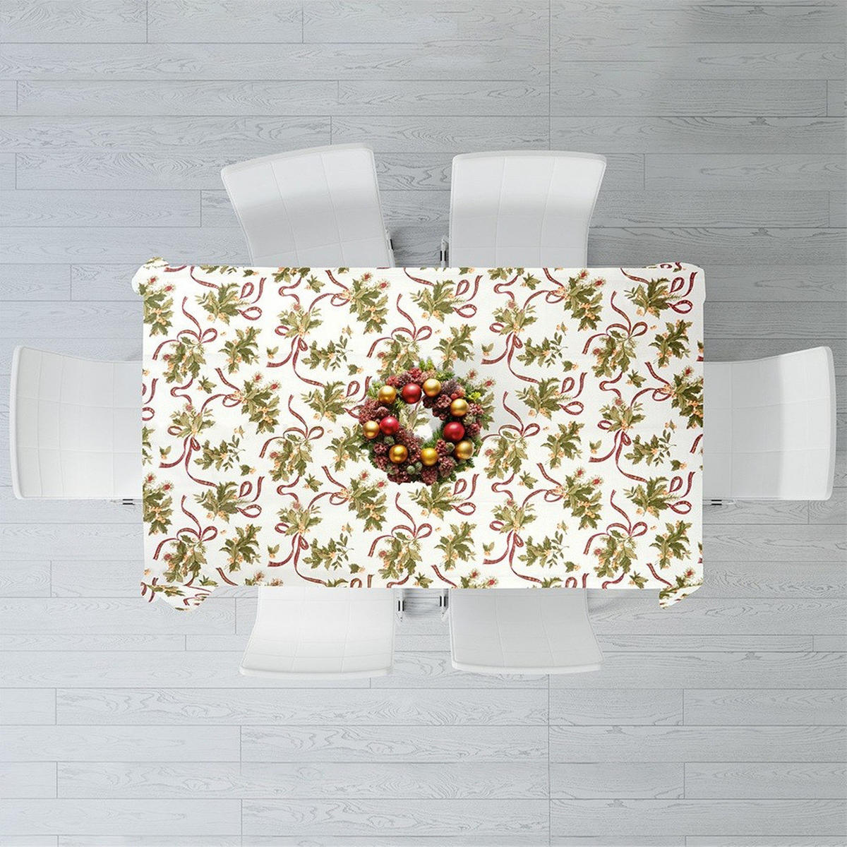 WEIHNACHTSTISCHDECKE Fleckenabweisend 180x130 cm - Creme, Textil (180/130cm) - Excellent Houseware