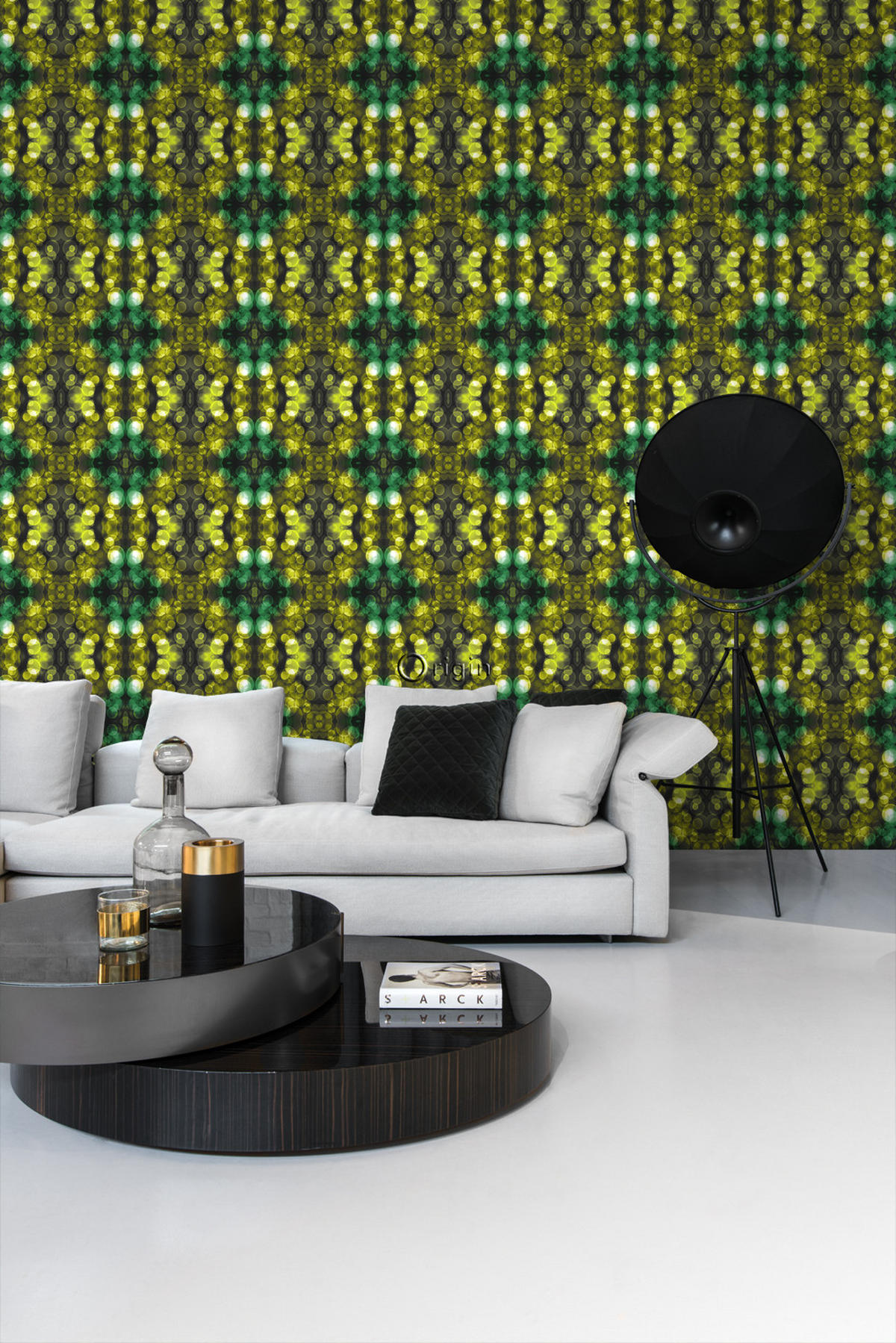 TAPETE Kaleidoskopmuster 53 cm x 10.05 m - Grün, Papier (53/1000cm) - Origin Wallcoverings