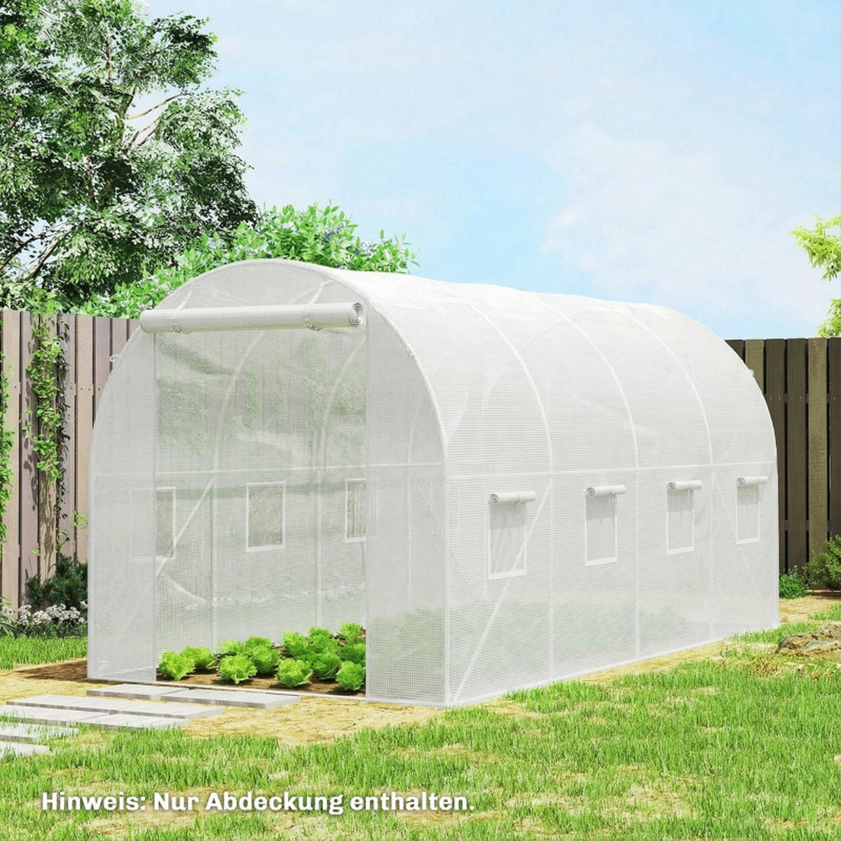 GEWÄCHSHAUSFOLIE 4x2 m Tür Fenster UV Schutz weiß - Weiß, Kunststoff (400/200/200cm) - Fortuna Lai