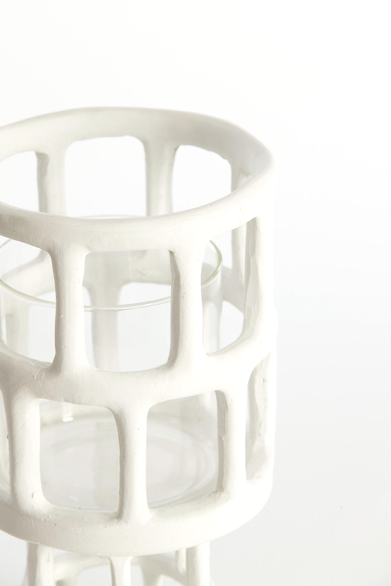 WINDLICHT Alimos Weiß Ø15,5/28,5 cm - Weiß, Kunststoff (15.5/28.5/15.5cm) - Light & Living