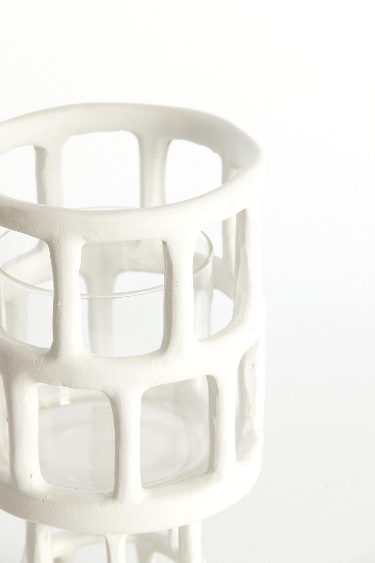 WINDLICHT Alimos Weiß Ø15,5/28,5 cm - Weiß, Kunststoff (15.5/28.5/15.5cm) - Light & Living