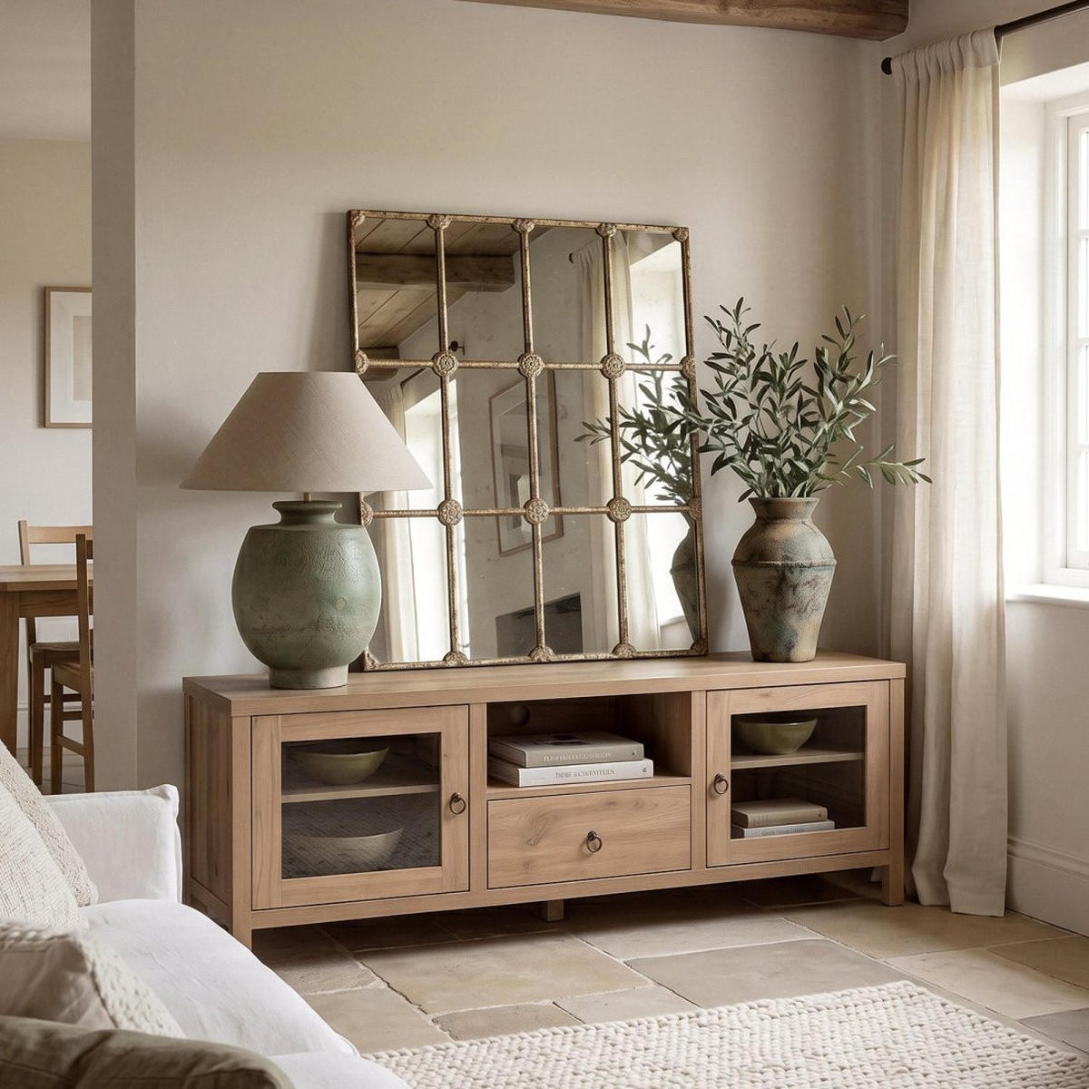 TV-ELEMENT Livorno Natürlich 160 cm x 60 cm - Naturfarben, Holzwerkstoff (160/60/40cm) - Klast Home