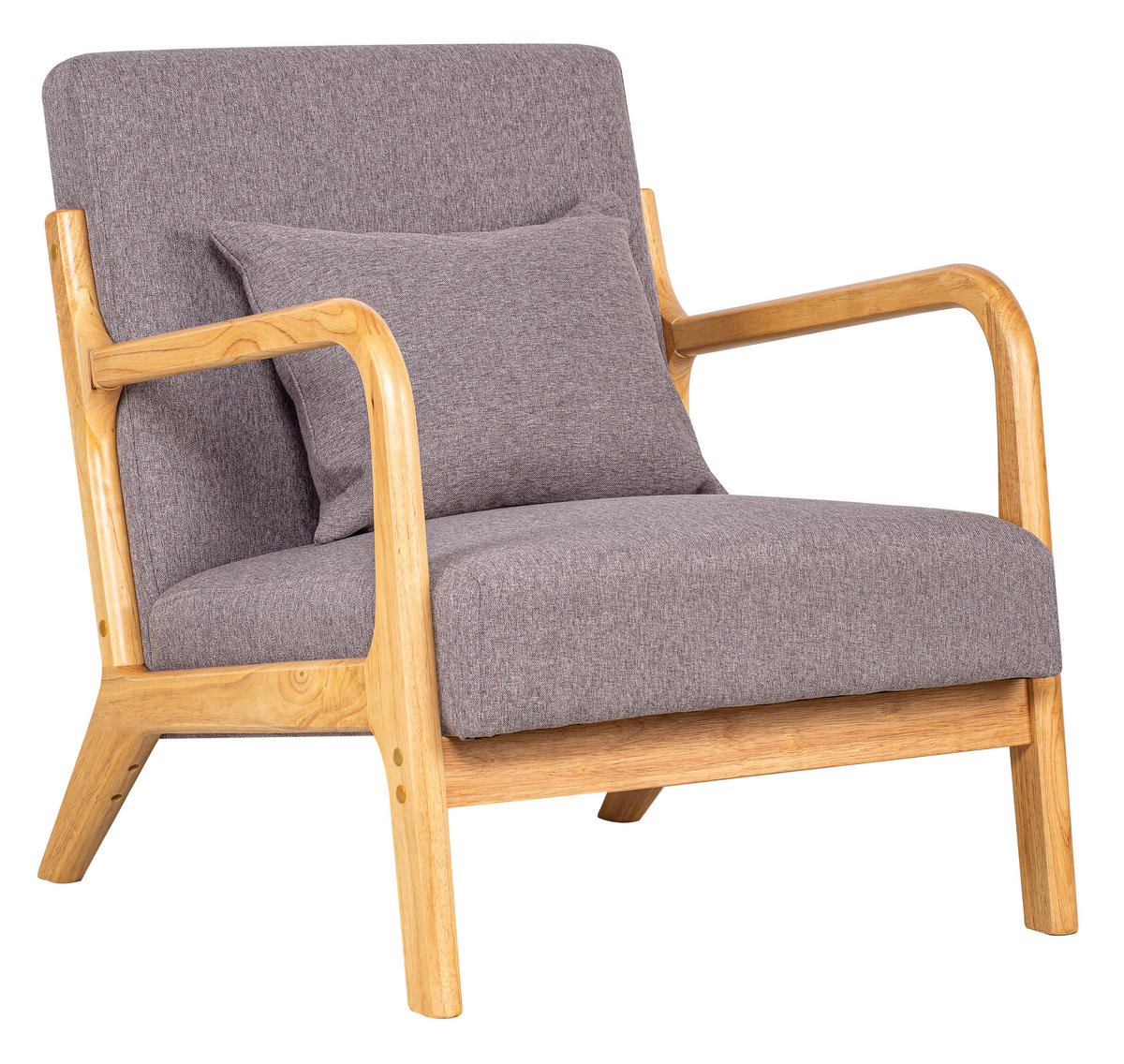 SESSEL Holz Grau - Grau, Holz (64/74/80cm) - Nordlys