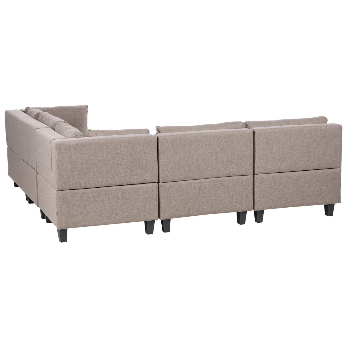 COLȚAR modul cu 5 locuri pe partea stângă maro textil cu otomană Unstad - maro/negru, material textil (228/228cm) - Beliani