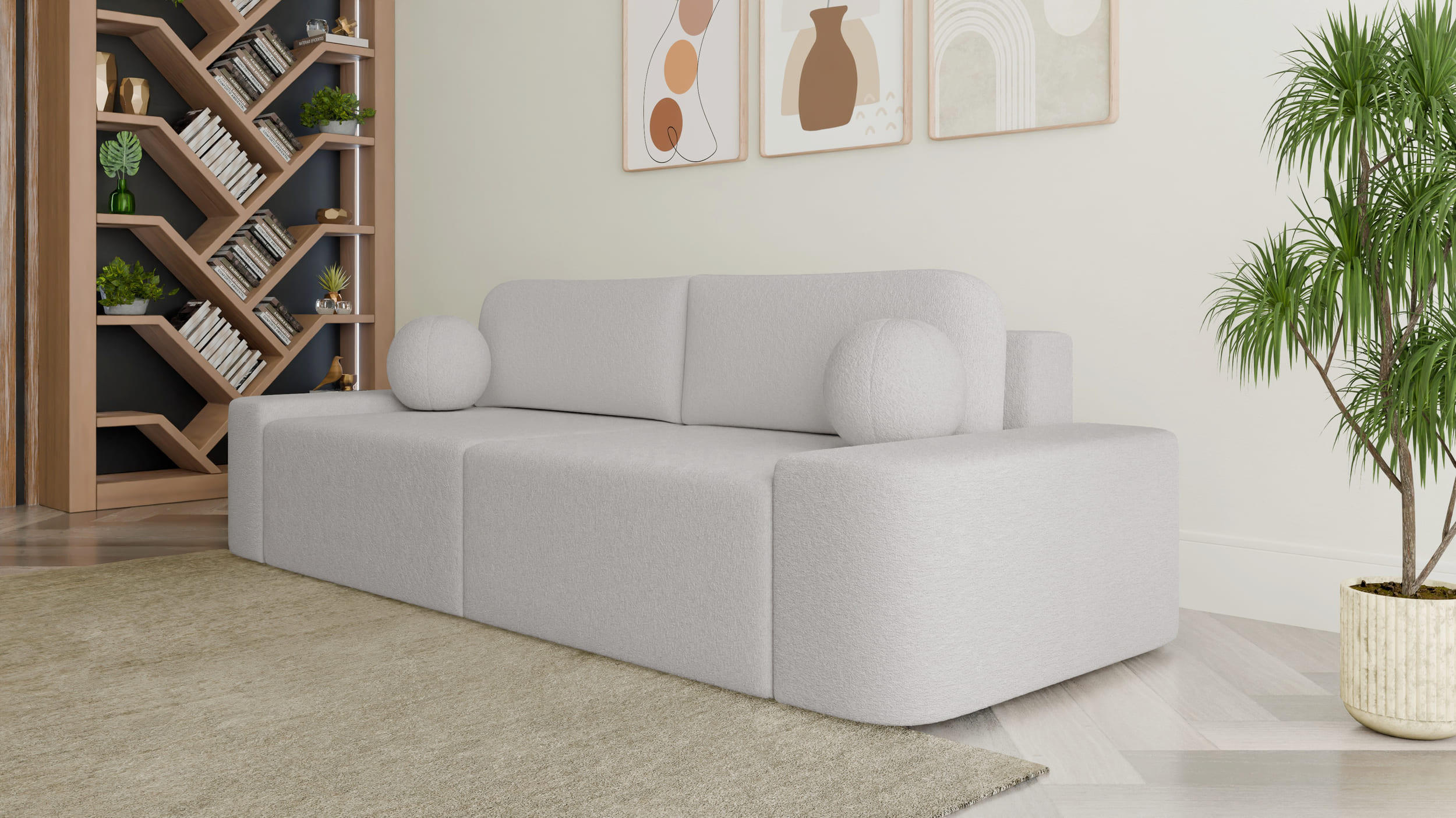 SOFA Lisbon - Grau (Arena 15) - Grau, Holzwerkstoff (268/85/110cm)