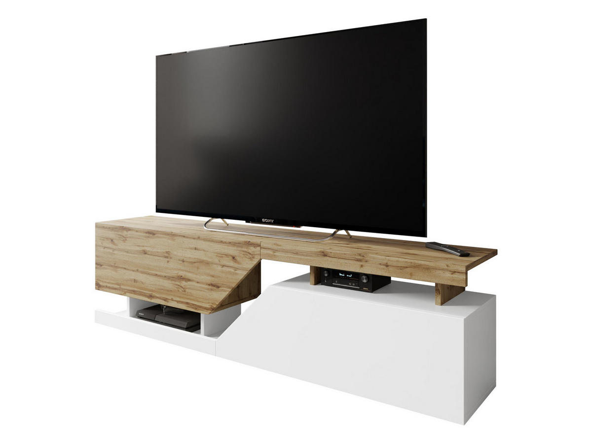 TV-MÖBEL "Ceelias" - 160 x 46 x 35 cm. - Weiß. - Weiß, Holzwerkstoff (160/47/35cm) - MIRJAN24