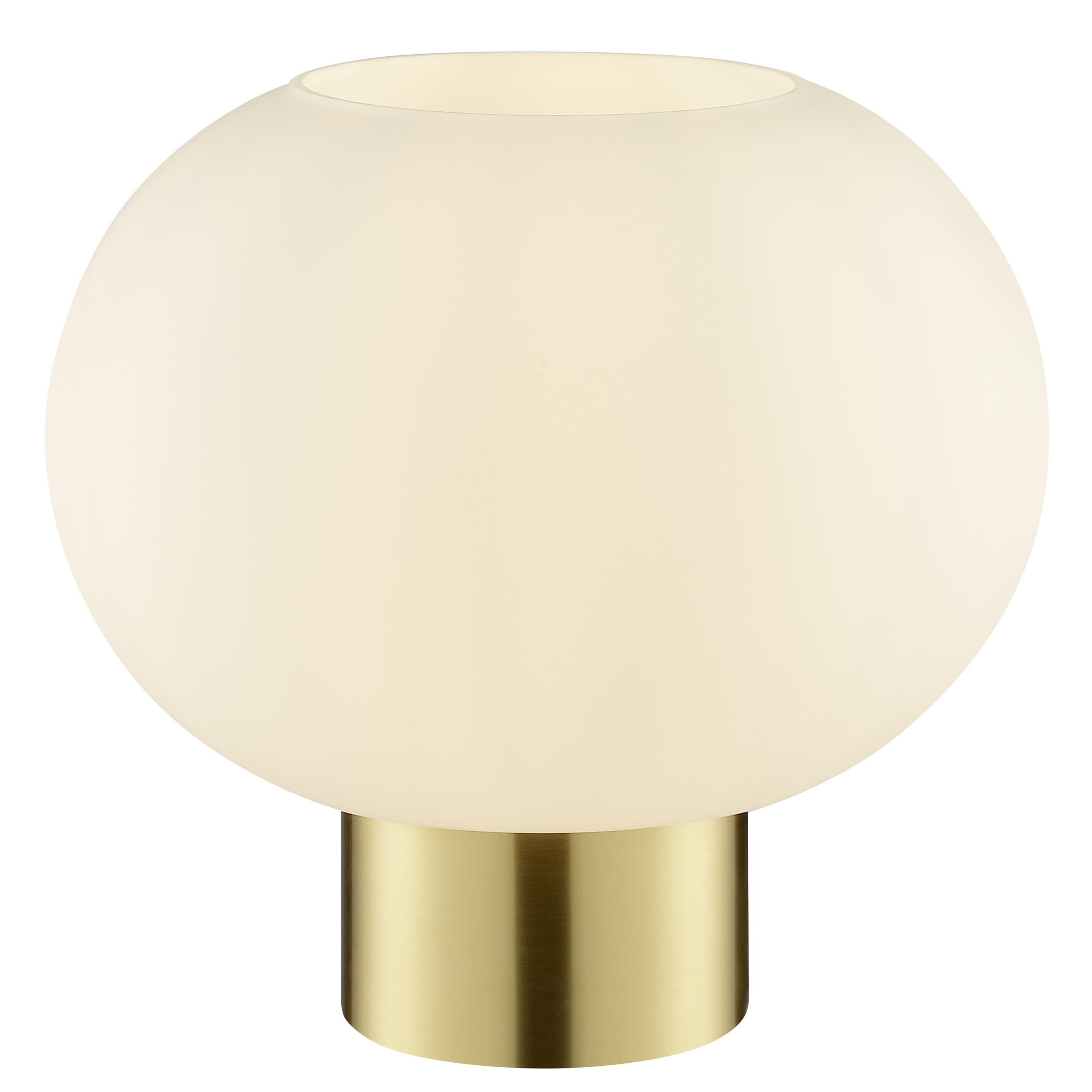 TISCHLEUCHTE Fanny Messing gebürstet/Weiß 22/22/21 cm - Multicolor, Glas (22/22/21cm) - Brilliant