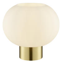 TISCHLEUCHTE Fanny Messing gebürstet/Weiß 22/22/21 cm - Multicolor, Glas (22/22/21cm) - Brilliant