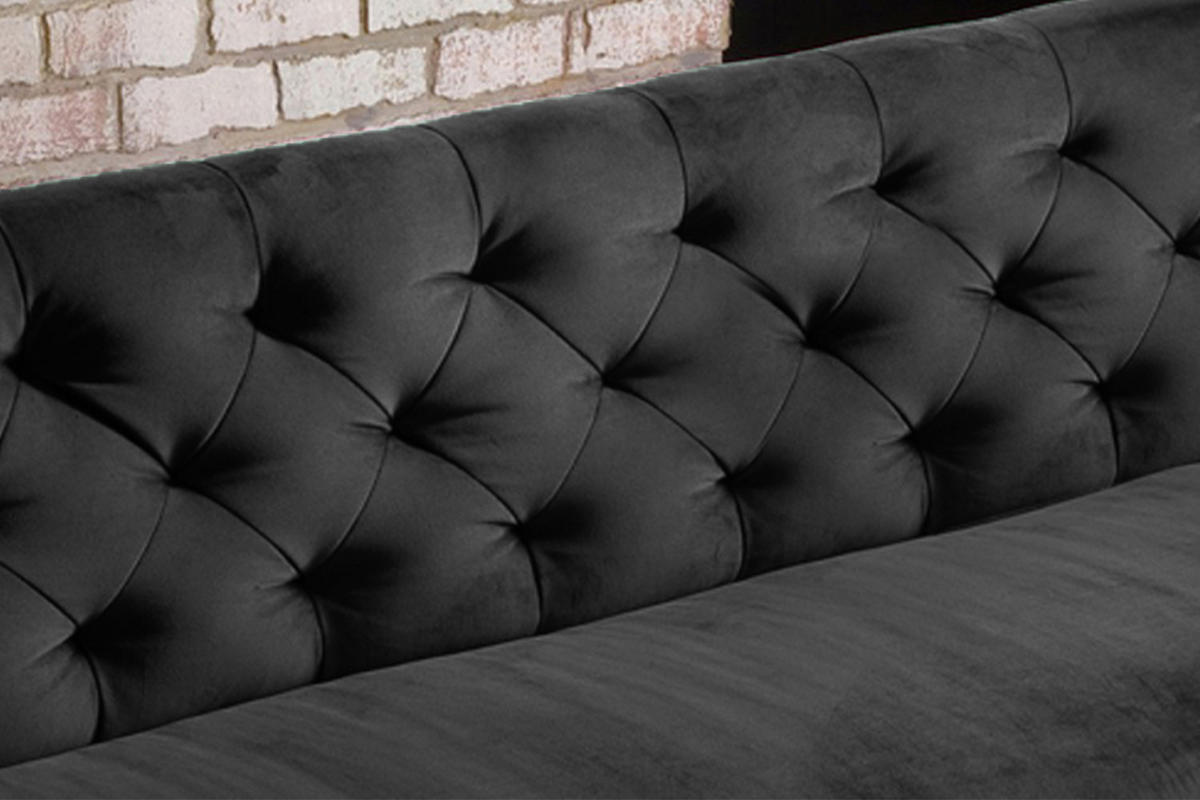 ESSZIMMERBANK CHARME Schwarz Velvet - Schwarz, Textil (246/85/68cm) - KAWOLA