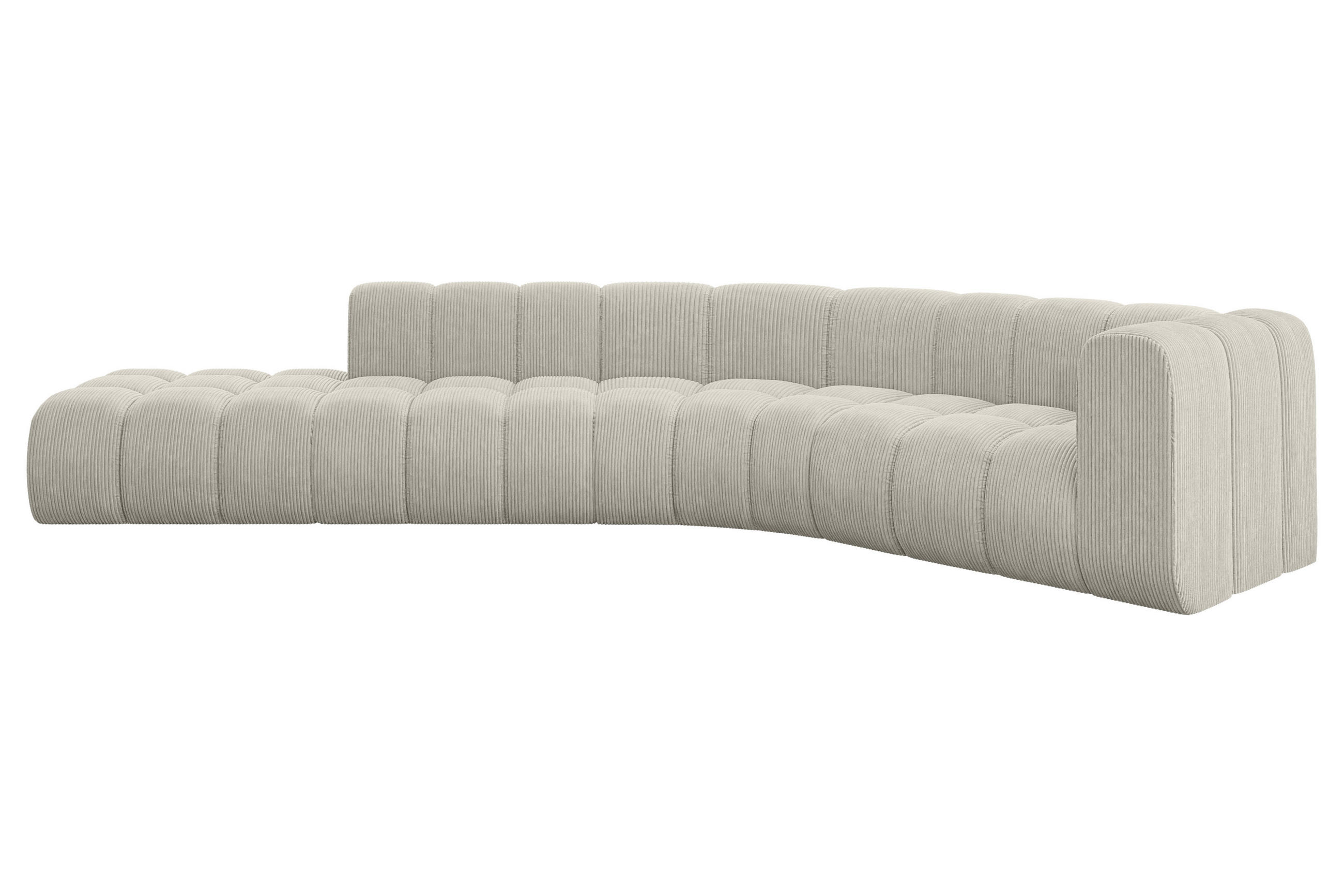 ECKSOFA modulares Sofa Tilmo-L1 - 399x194x70 cm Creme - Hellgrau/Creme, Holzwerkstoff/Textil (399/194cm) - ALTDECOR