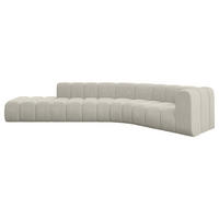 ECKSOFA modulares Sofa Tilmo-L1 - 399x194x70 cm Creme - Hellgrau/Creme, Holzwerkstoff/Textil (399/194cm) - ALTDECOR