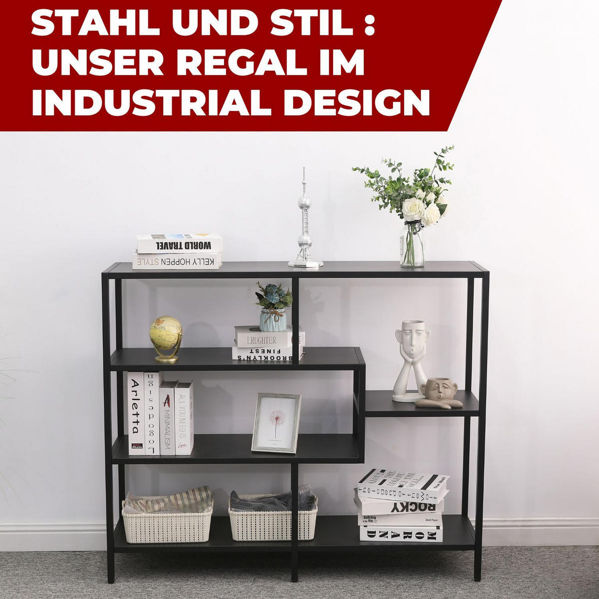 REGAL CHICAGO M Metall Schwarz 120/35/100 cm - Schwarz, Metall (35/100/120cm) - Coemo