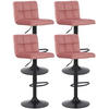 BARHOCKER 4er Set Samt Pink - Pink/Schwarz, Textil/Metall (40/85/40cm) - CLP