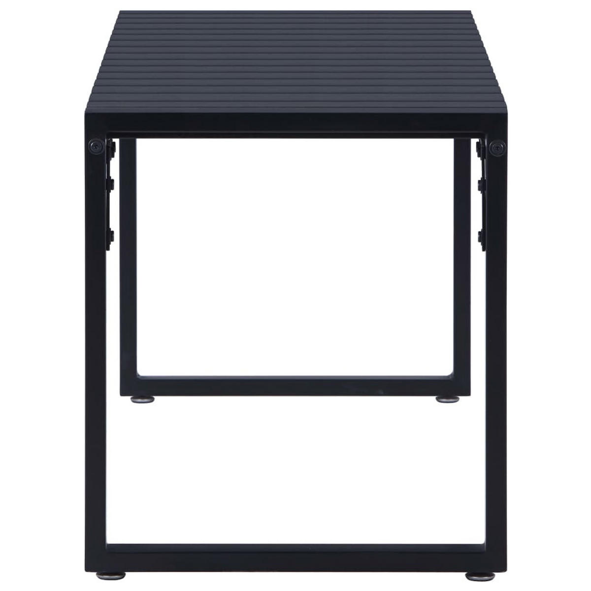 GARTENBANK 120.5 Cm Ps-Platte Schwarz - Schwarz, Metall (120.5/45/40cm) - vidaXL