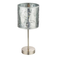 LED TISCHLEUCHTE Silber matt mit Dekorstanzungen - Silberfarben, Metall (15/15/35cm)