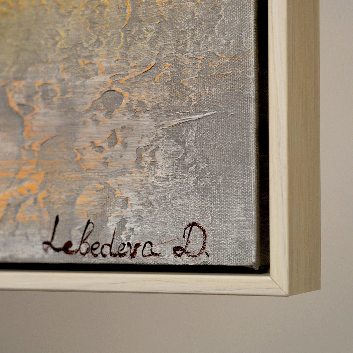 GEMÄLDE Goldene Abstraktion Schattenfugenrahmen beige 100x50 cm - Beige, Holz (100/50cm) - YS-art gallery