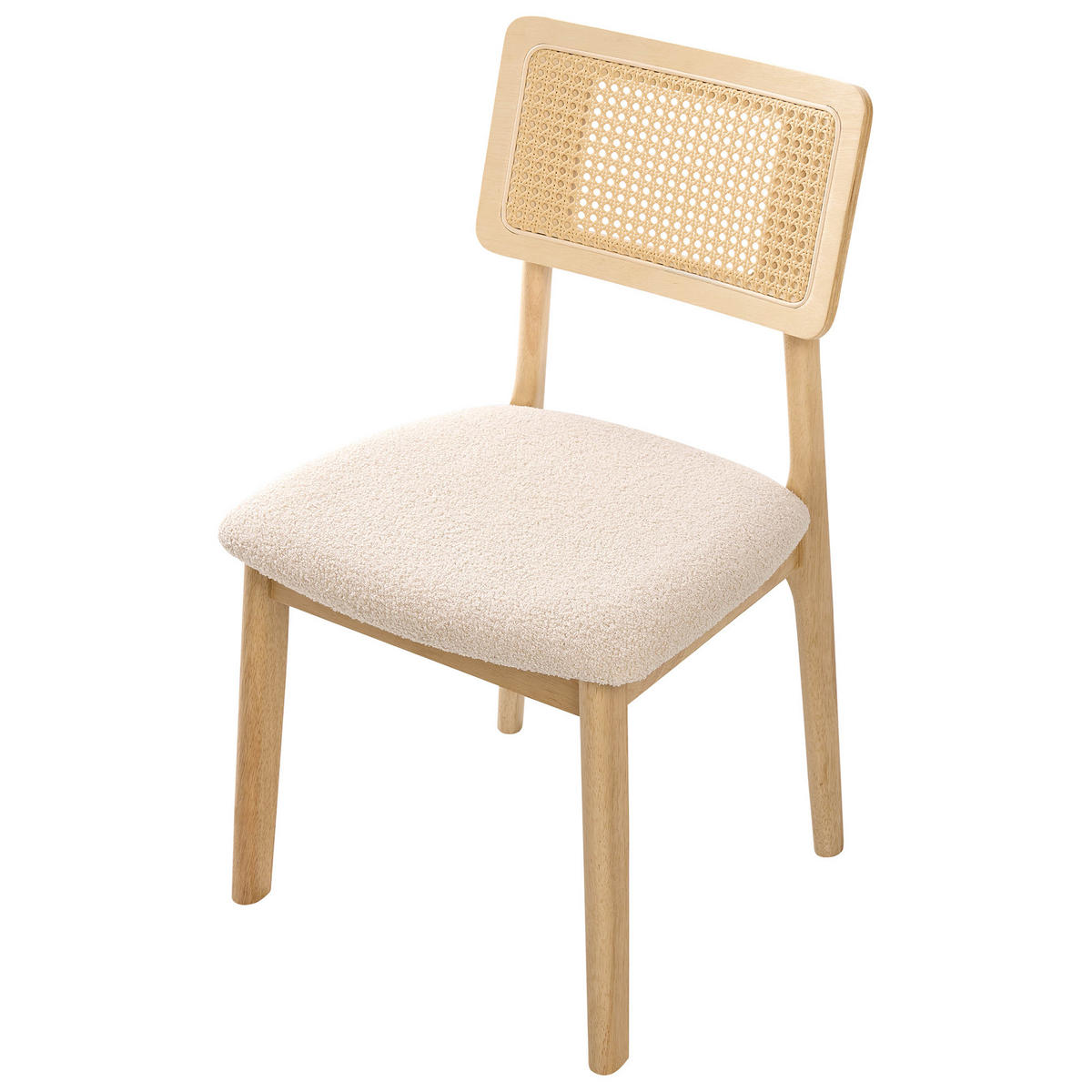 ESSZIMMERSTUHL 2er-Set Hellbraun Embar - Hellbraun, Textil (50/86/52cm) - Beliani