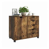 ROLLCONTAINER - Braun, Holzwerkstoff/Kunststoff (78/65/40cm) - Relaxdays
