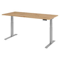 SCHREIBTISCH elektrisch XDKB 80/180/74 cm in Wildeiche/Silberfarben - Wildeiche/Silberfarben, Holzwerkstoff (80/180/74cm) - bümö
