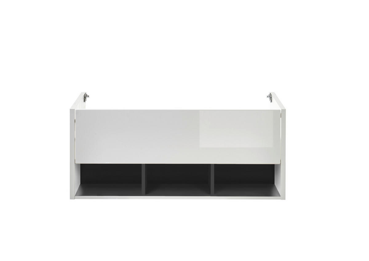 WASCHTISCH M20 Weiß Hochglanz & Anthrazit 100/42/46 cm breit ohne Waschbecken - Weiß Hochglanz/Anthrazit, Holzwerkstoff (100/42/46cm) - Livojo