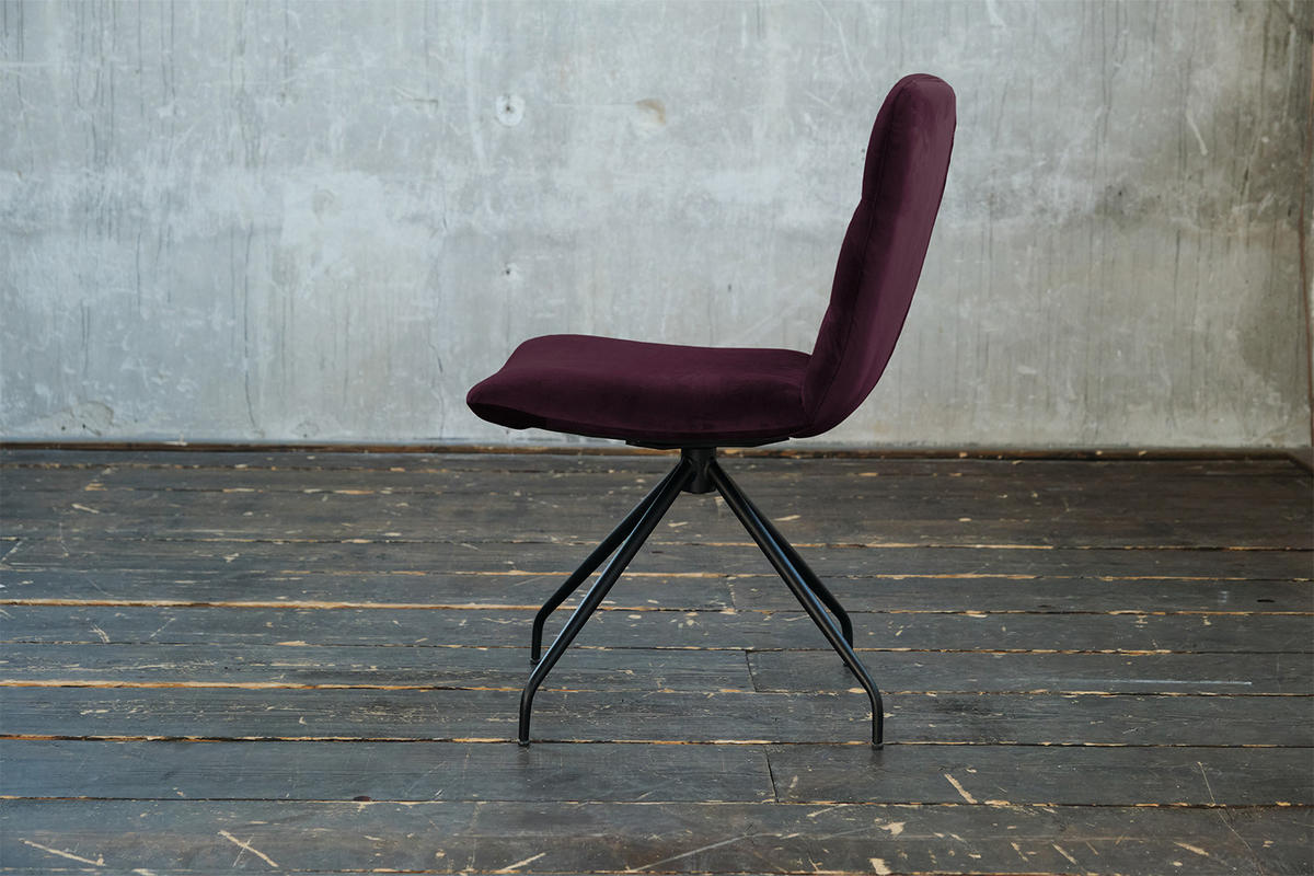 DREHSTUHL NEW CHARME Violett Velvet (1er-Set) - Violett, Textil (52/87/66cm) - KAWOLA
