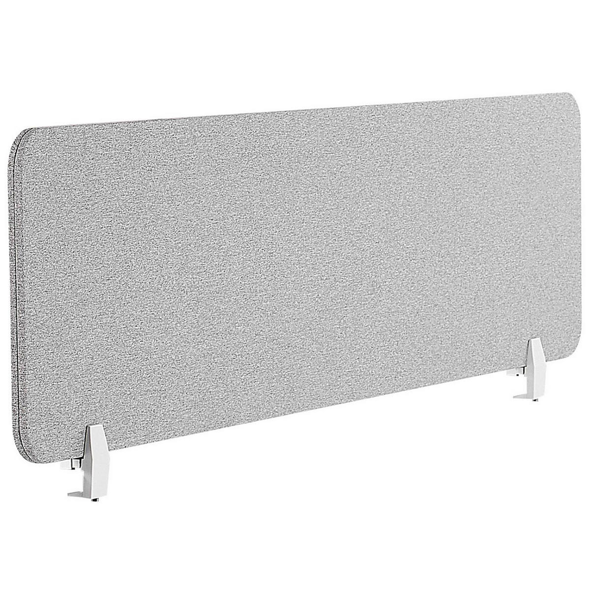 SCHREIBTISCHTRENNWAND 130 x 40 cm Hellgrau Wally - Hellgrau, Textil (130/40/2cm) - Beliani