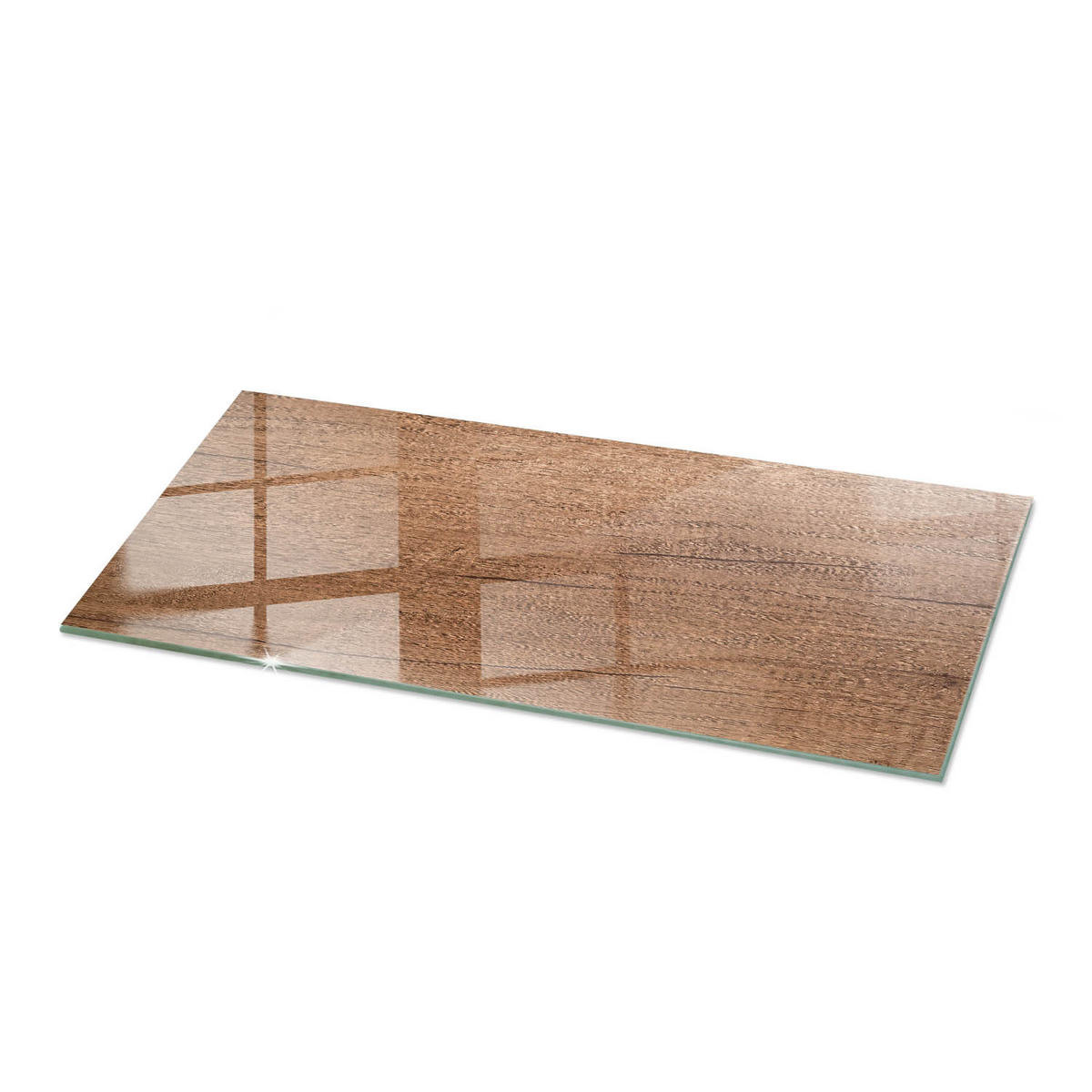 TISCHPLATTE 125x50 cm Holzoptik Natur - Hellbraun/Braun, Glas (125/50/0.4cm) - TULUP