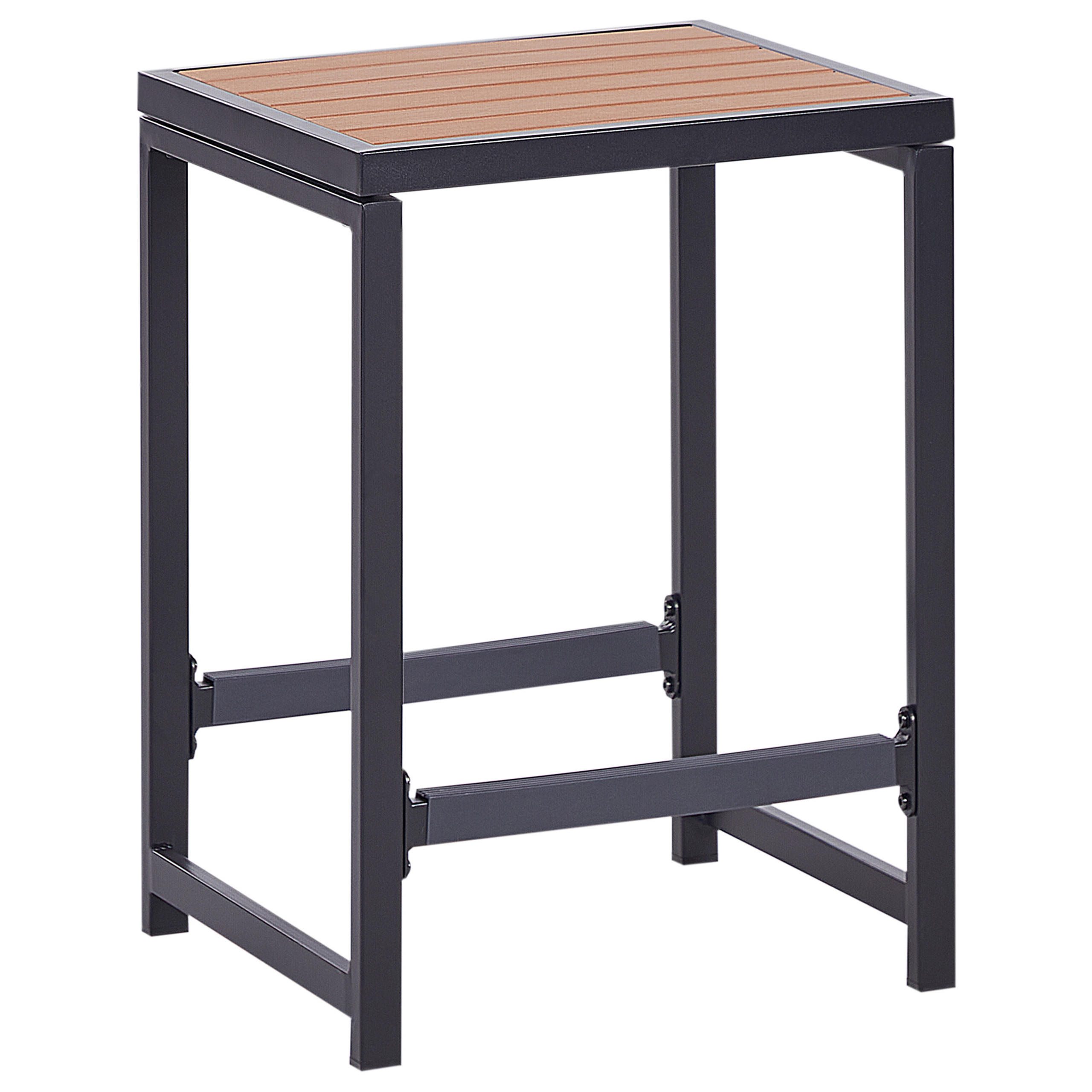 GARTENSTUHL Schwarz Avetrana - Hellbraun/Schwarz, Metall (40/61/38cm) - Beliani