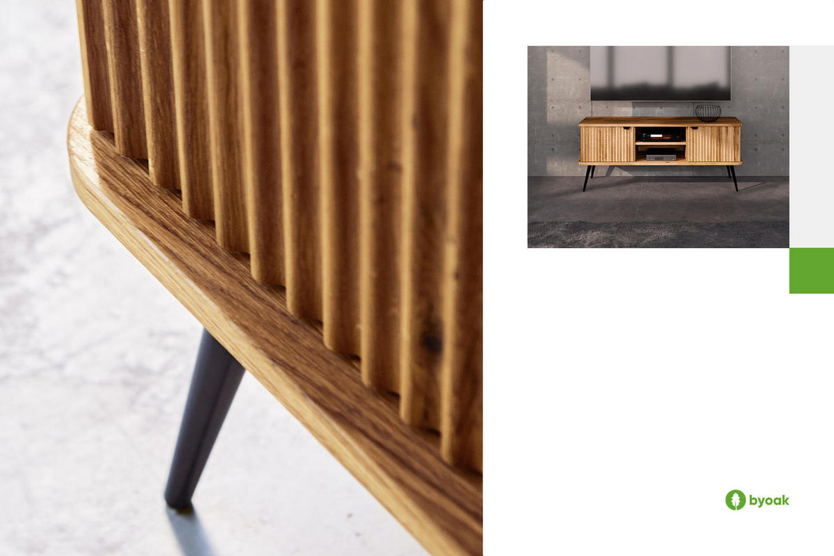 LOWBOARD LINA Wildeiche - Wildeiche, Holz (144/57/46cm) - byoak