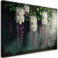 LEINWANDBILD Hängende Blumen Beton - Grün, Textil (60/40cm) - Feeby